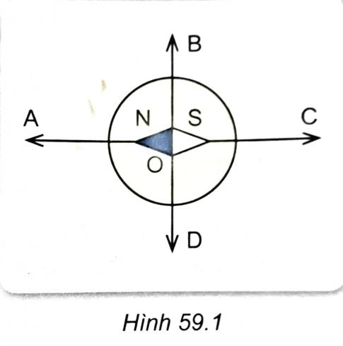 Hãy cho biết OA, OB, OC, OD chỉ các hướng địa lí nào?