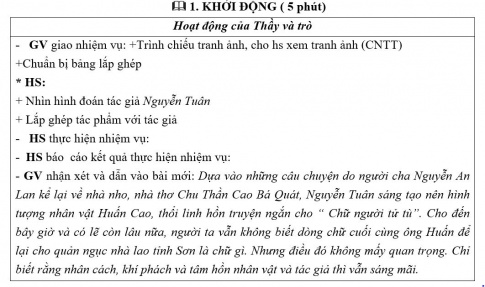 Giáo án PTNL bài Chữ người tử tù