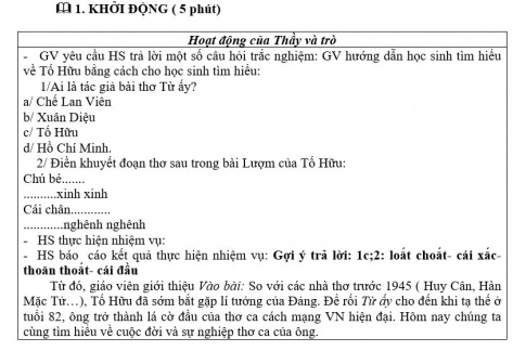 Giáo án PTNL bài Việt Bắc (phần tác giả)