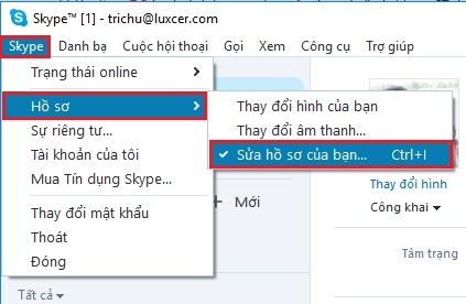 Cách thay đổi địa chỉ của mình trong Skype