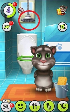 Cách cho mèo đi vệ sinh trong My Talking Tom đơn giản