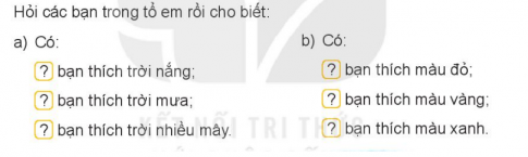 [Kết nối tri thức và cuộc sống] Giải toán 2 bài 67: Thực hành và trải nghiệm thu thập, phân loại, kiểm đếm số liệu