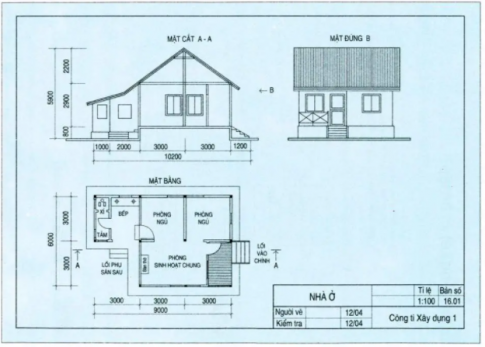  Đọc bản vẽ dưới đây.