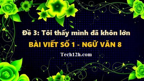 Đề 3: Tôi thấy mình đã lớn khôn