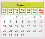 Dưới đây là tờ lịch tháng năm 2023