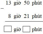 Trắc nghiệm Toán 5 bài: Trừ số đo thời gian 