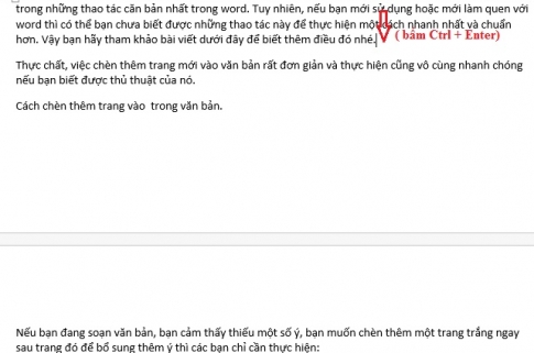 Chèn trang, ngắt trang và xóa trang nhanh chóng trên Word