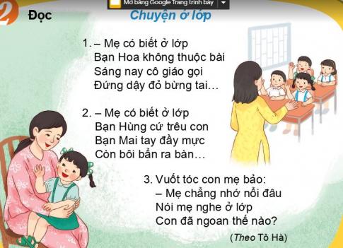 [Phát triển năng lực] Tiếng việt 1 bài 23C: Chuyện ở trường ở lớp