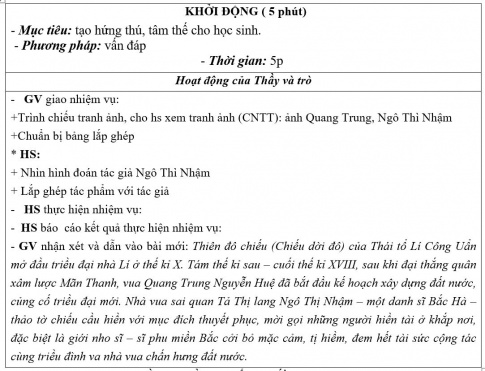 Giáo án PTNL bài Văn học Việt Nam từ đầu thế kỉ XX đến Cách mạng tháng Tám năm 1945