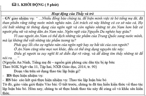 Giáo án PTNL bài Luyện tập thao tác lập luận bác bỏ