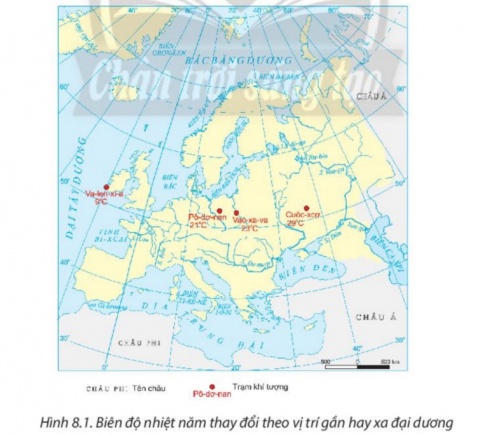 Giải bài 8 Khí quyển, sự phân bố nhiệt độ không khí trên Trái Đất