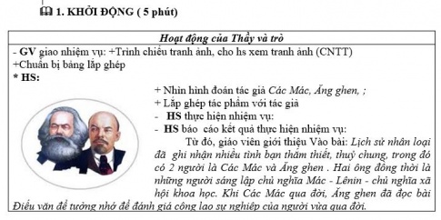 Giáo án PTNL bài Ba cống hiến vĩ đại của Các Mác