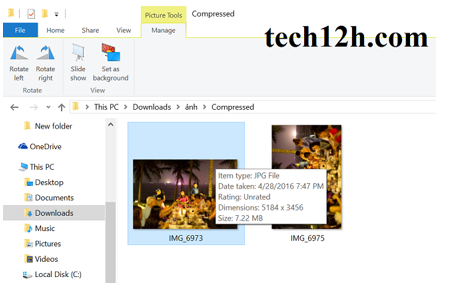 Xem ảnh, xoay ảnh ngay trong thư mục không cần mở từng ảnh trên win 8, 8.1, 10