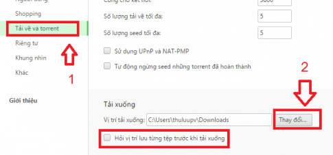 Cách thay đổi vị trí lưu file mặc đinh trên trình duyệt của bạn