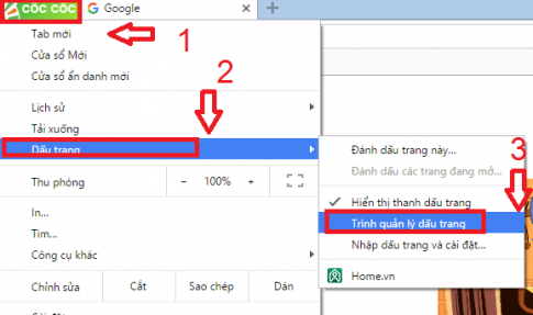 Cách lưu bookmark trên google chrome, Cốc Cốc khi cần cài lại trình duyệt