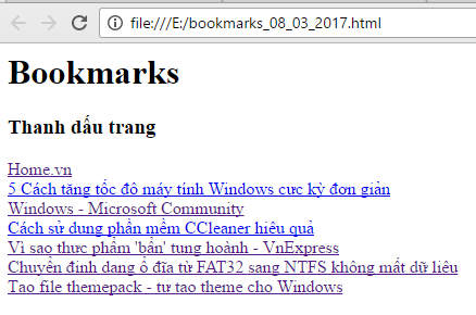 Cách lưu bookmark trên google chrome, Cốc Cốc khi cần cài lại trình duyệt