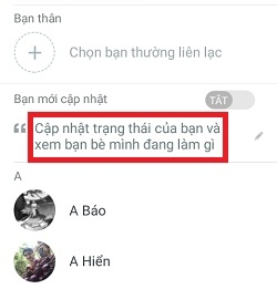 Cách cập nhật trạng thái Zalo ít người biết được