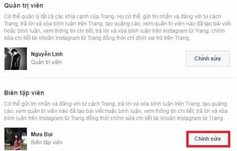 Cách xóa vai trò của một ai đó trong Fanpage Facebook