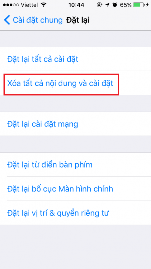 Khôi phục lại iPhone sẽ biến máy bạn như lúc xuất xưởng ban đầu