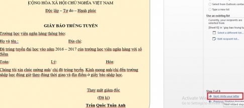 Hướng dẫn chi tiết các bước trộn thư trên Word ai cũng làm được