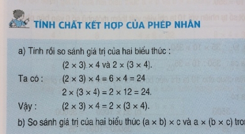 Giải bài tính chất kết hợp của phép nhân