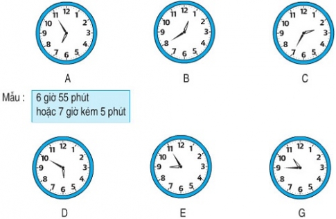 Giải câu 1 bài xem đồng hồ ( tiếp theo)