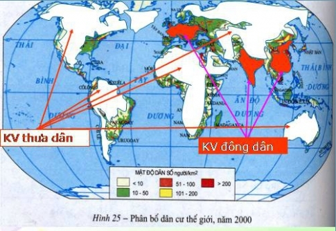 Bài 25: Thực hành phân tích bản đồ phân bố dân cư thế giới