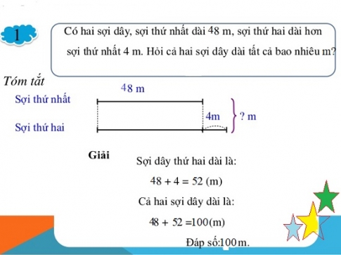 Giải bài bài toán giải bằng hai phép tính