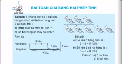 Giải bài bài toán giải bằng hai phép tính