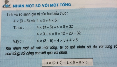 Giải bài nhân một số với một tổng