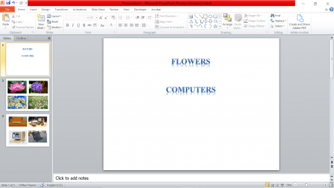 Em hãy tạo slide chính chứa liên kết tới hai file rẽ nhánh FLOWERS và COMPUTERS