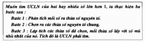 Bài 17:  Ước chung lớn nhất