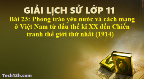 Giải bài 23 lịch sử 11: Phong trào yêu nước và cách mạng ở Việt Nam từ đầu thế kỉ XX đến chiến tranh thế giới thứ nhất (1914)