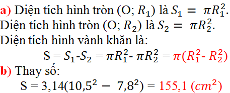 Giải Câu 86 Bài 10: Diện tích hình tròn, hình quạt tròn(2)