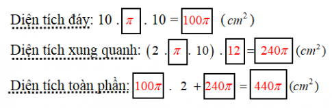 Giải Câu 9 Bài 1: Hình trụ - Diện tích xung quanh và thể tích của hình trụ(4)