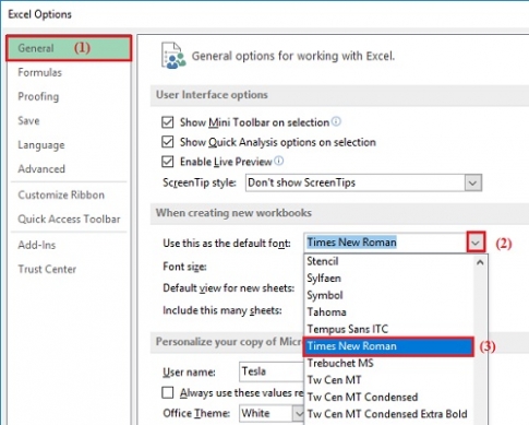 Hướng dẫn thiết lập Font chữ và kích thước chữ trong Excel