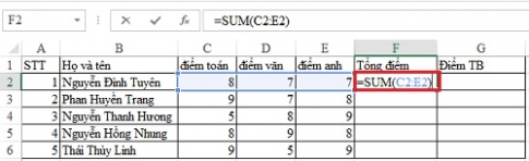 Tính giá trị trung bình nhanh chóng bằng hàm AVERAGE trong Excel