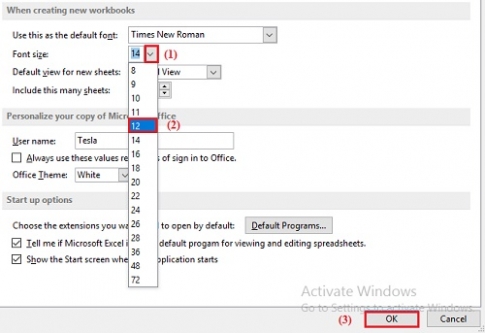 Hướng dẫn thiết lập Font chữ và kích thước chữ trong Excel