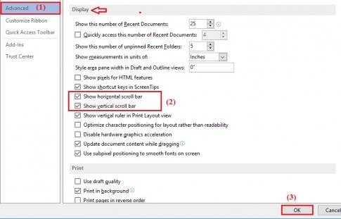 Hiển thị thanh cuộn ngang, dọc trên màn hình Word dễ hơn bao giờ hết
