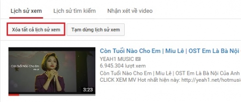 Hướng dẫn cách quản lý lịch sử tìm kiếm trên Youtube