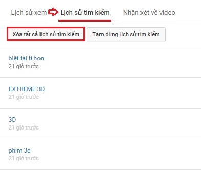 Hướng dẫn cách quản lý lịch sử tìm kiếm trên Youtube