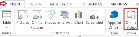 Cách chèn video online vào trong Word 2013