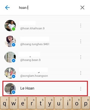 Cách chát với một người bạn nào đó trên Messenger