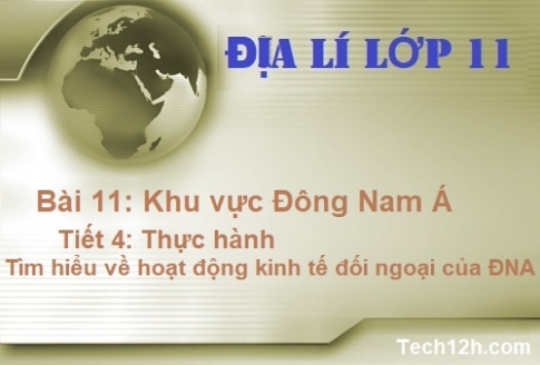 Bài 11: Khu vực Đông Nam Á (Thực hành: tìm hiểu về hoạt động kinh tế đối ngoại của Đông Nam Á)