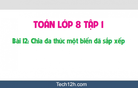 Giải bài 12: Chia đa thức một biến đã sắp xếp sgk Toán 8 tập 1 Trang 29 32