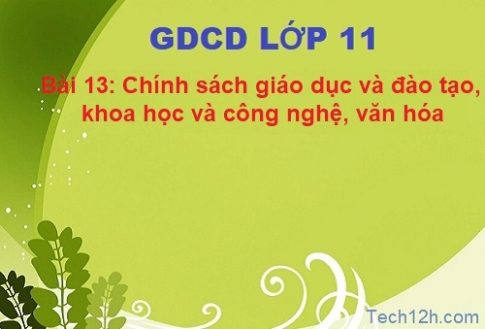 Bài 13: Chính sách giáo dục và đào tạo, khoa học và công nghệ, văn hóa