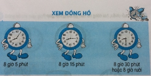 Giải bài xem đồng hồ