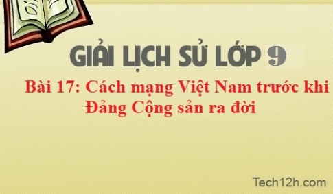 Giải bài 17: Cách mạng Việt Nam trước khi Đảng cộng sản ra đời