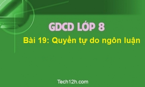 Bài 19: Quyền tự do ngôn luận