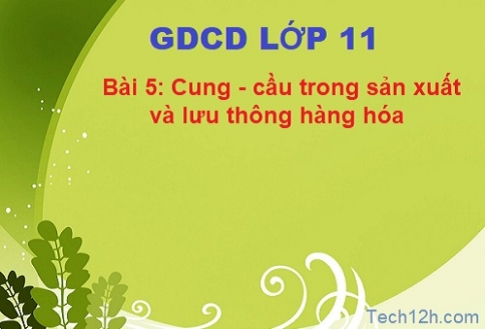 Bài 5: Cung – cầu trong sản xuất và lưu thông hàng hóa